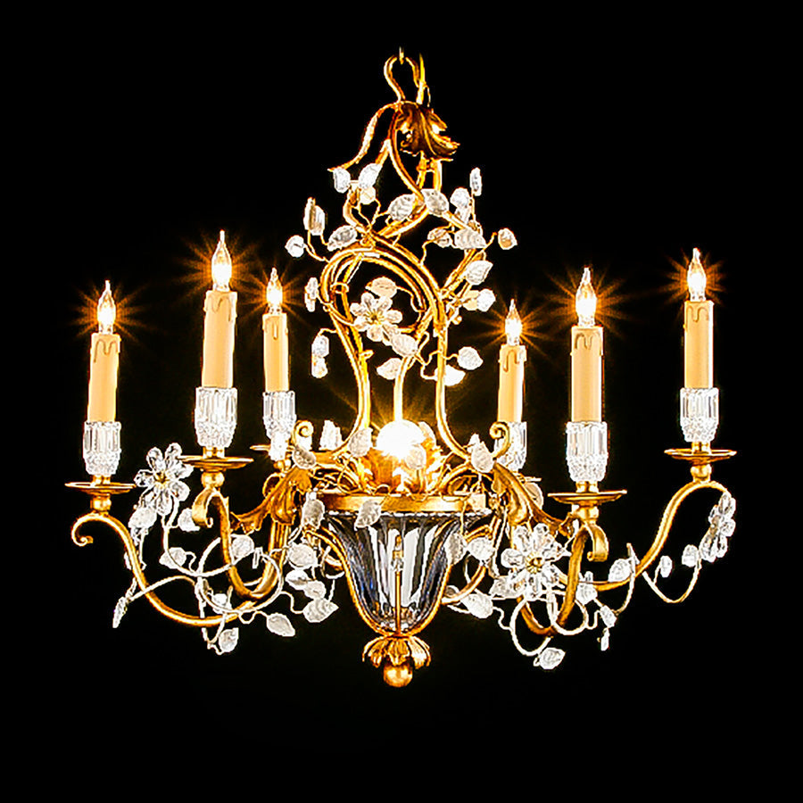 3275-3006L7 LT340101 7 Light Chandelier Iron & Glass (24Hx25D)